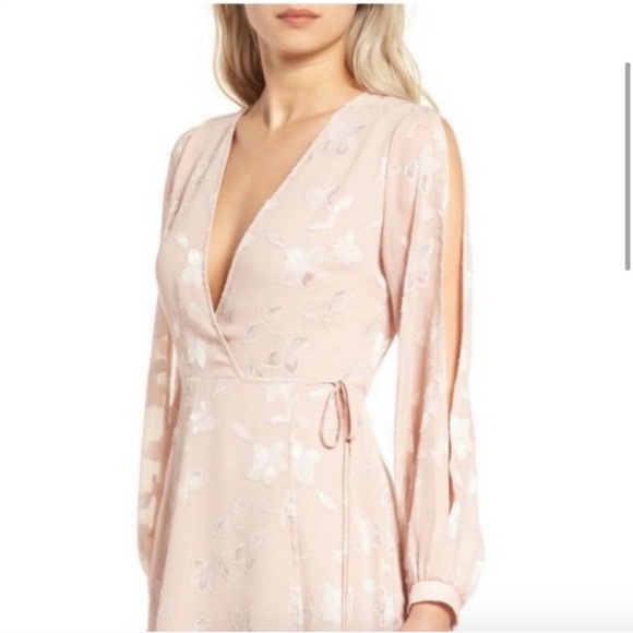 Astr Blush Floral Long Sleeve Dress - Picture 1 of 5